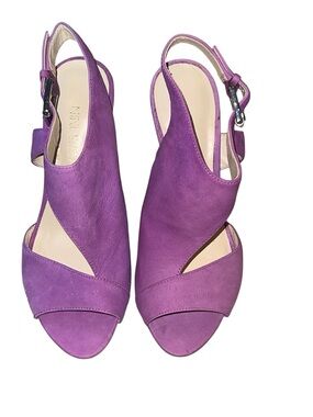 Nine West Purple Suede Open-Toe Slingback Sandals